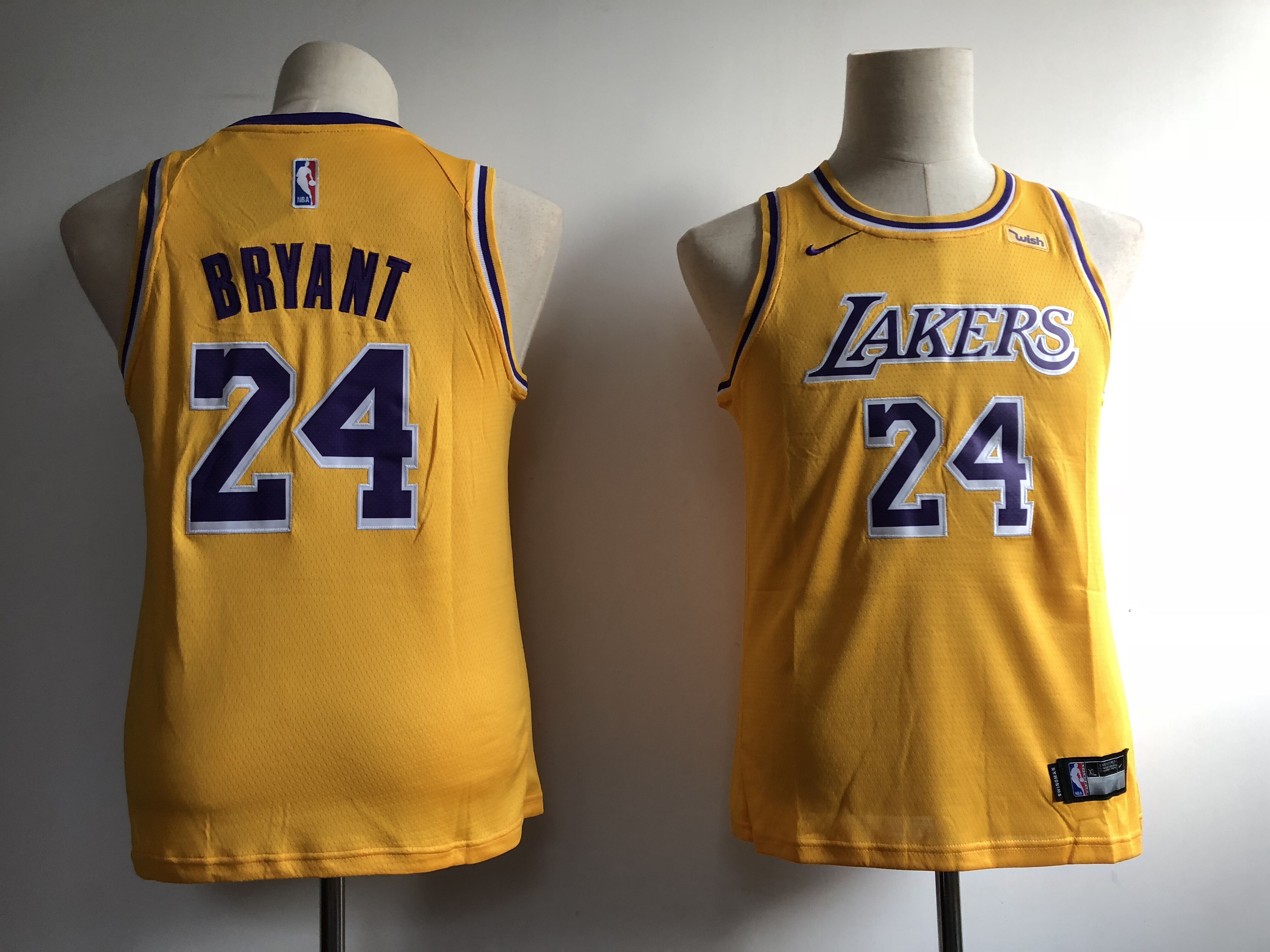 2020 Youth Los Angeles Lakers #24 Bryant yellow city edition game Nike NBA jersey